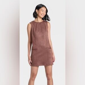 A New Day Suede Brown Sleeveless Dress